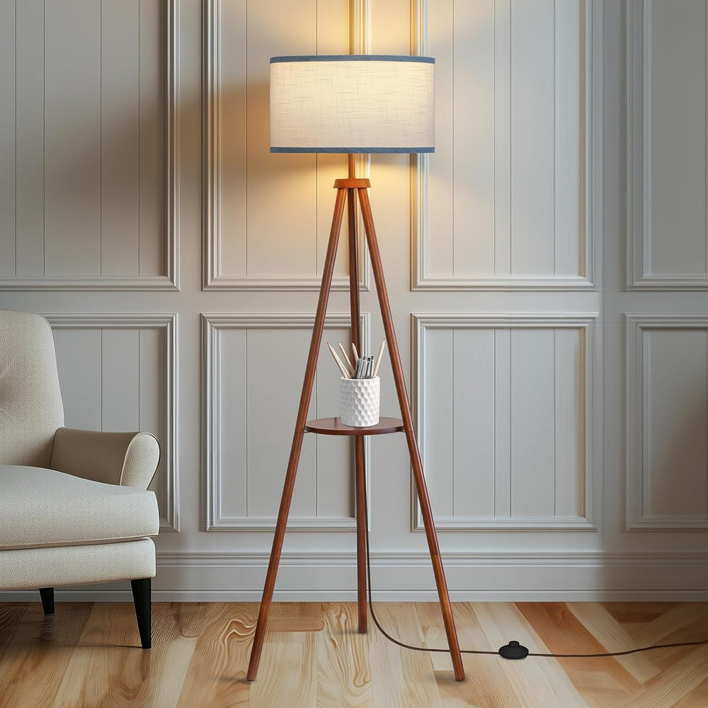 EOEYYOYB Floor Lamps for Living Room, Modern Standing Lamp with Shelf, 3 Colo...