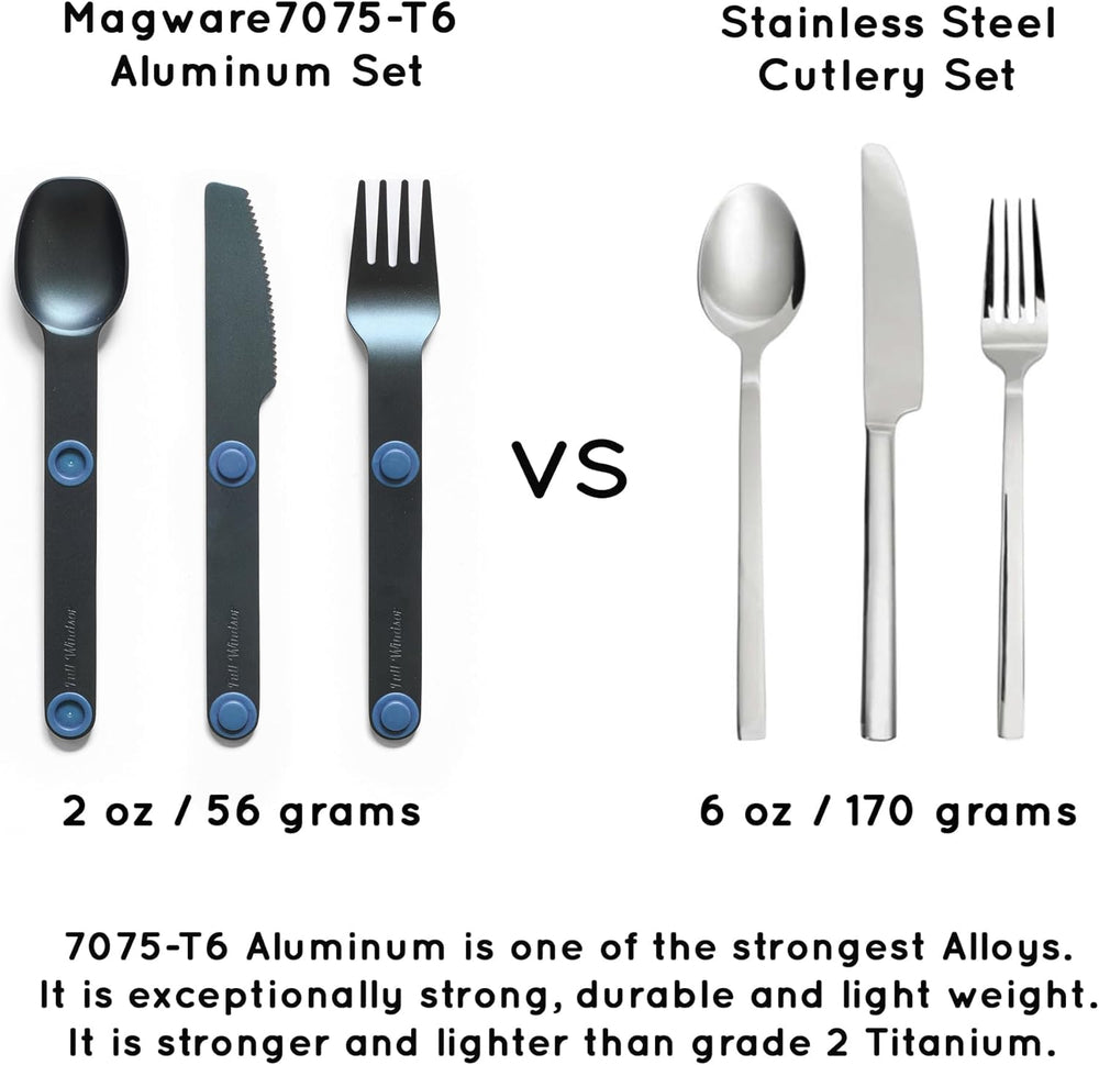 FULL WiNDSOR - MAGWARE Magnetic Travel Camping Cutlery Utensils Set