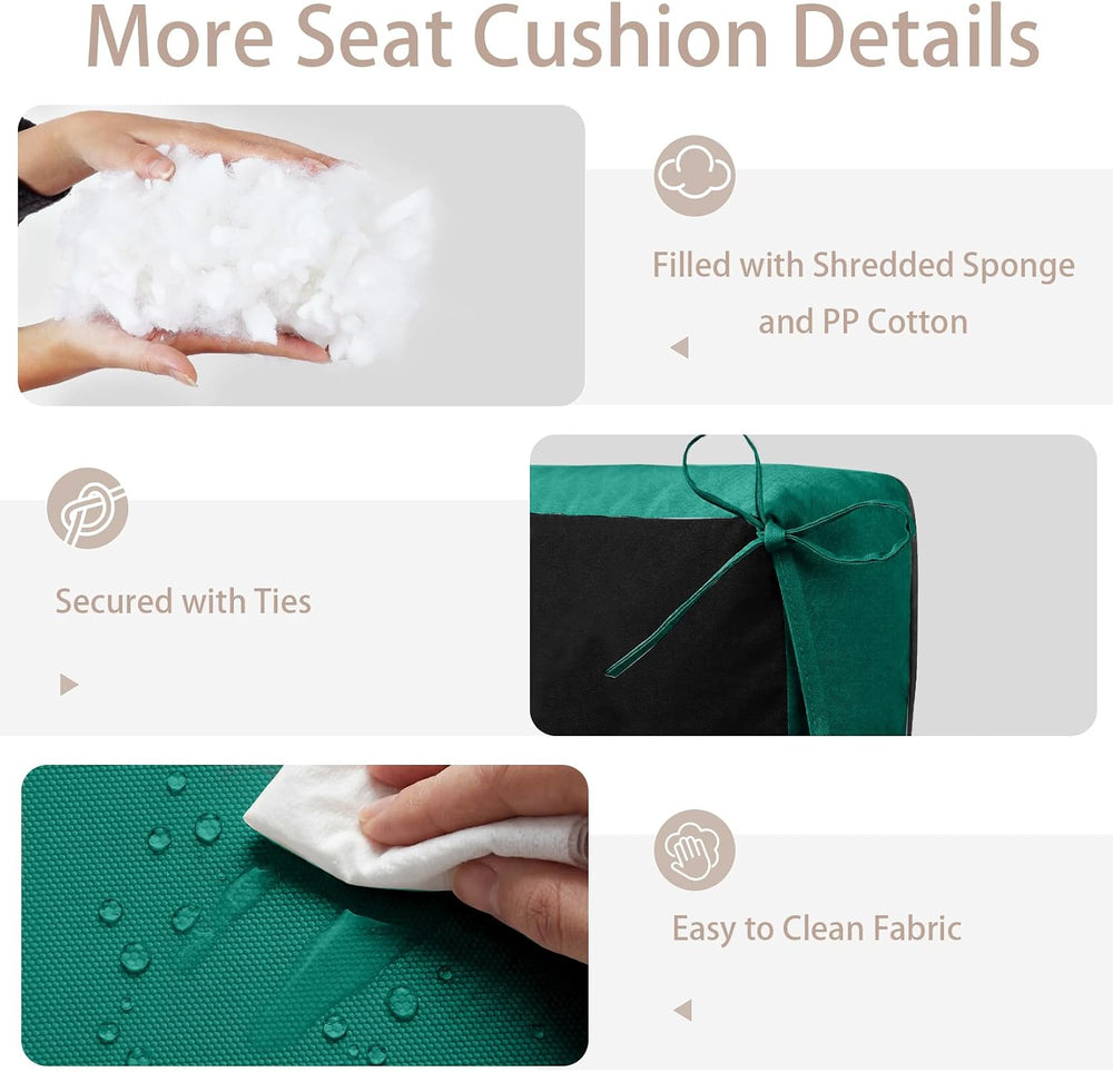 Porch Swing Cushions, Waterproof & Fade Resistant Outdoor Swing Cushion 7...