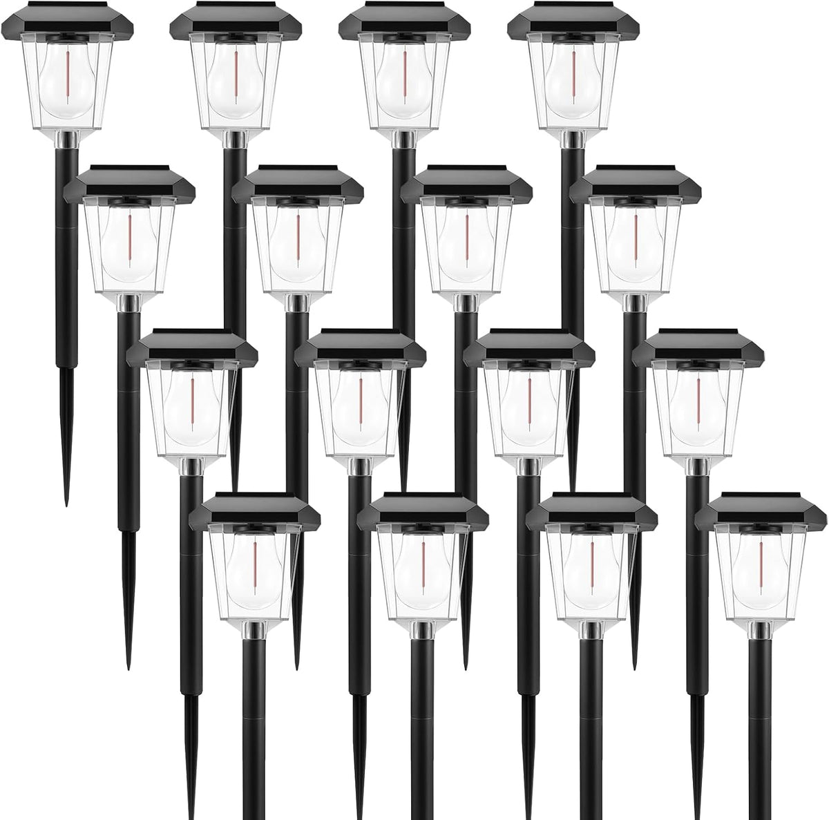 16Pack Purple Solar Halloween Lights outdoor, Pathway Halloween Decorations
