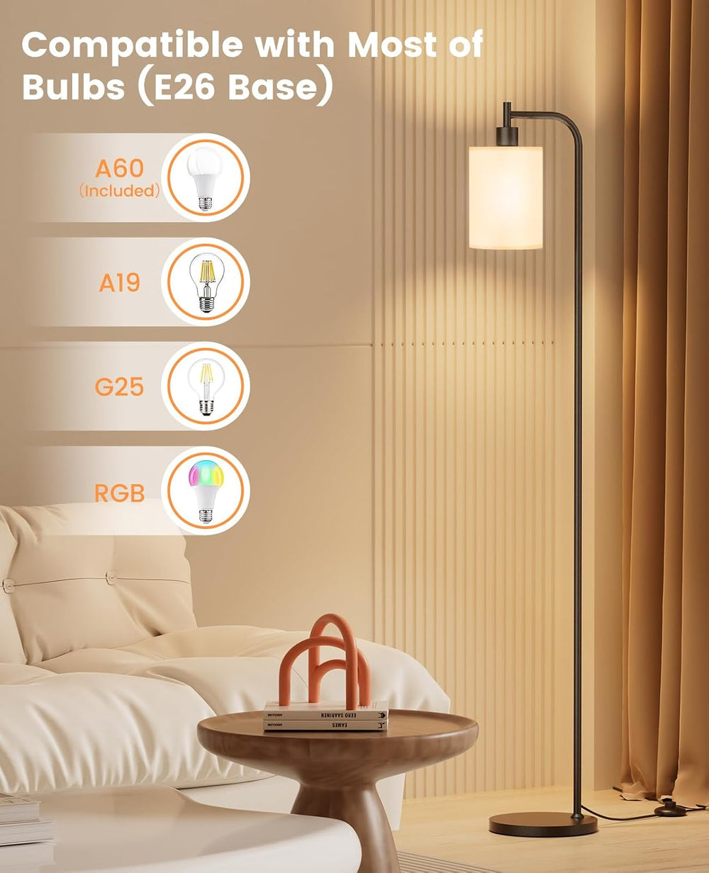 SIBRILLE 2-Pack Floor Lamps with Linen Shade for Living Room Bedroom Corner