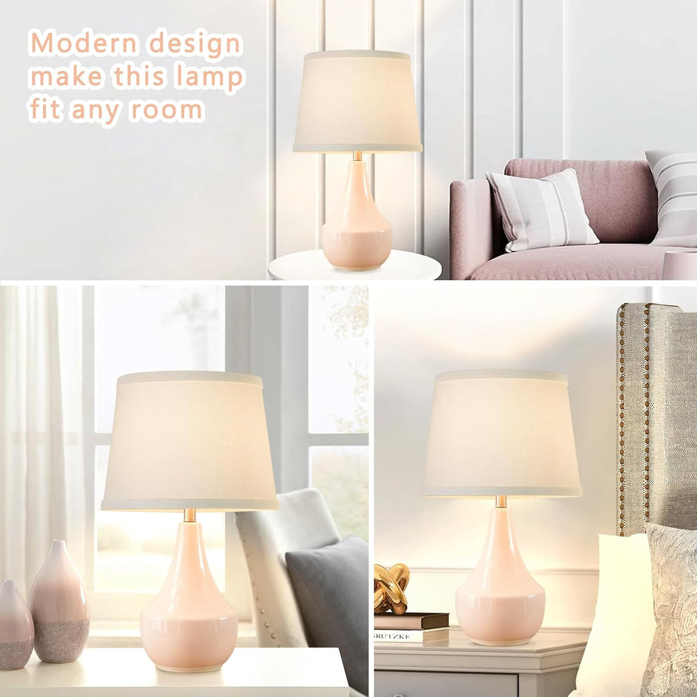 GyroVu 18" Table Lamp Set of 2, Ceramic Lamp Classic Beside Lamps Nights...