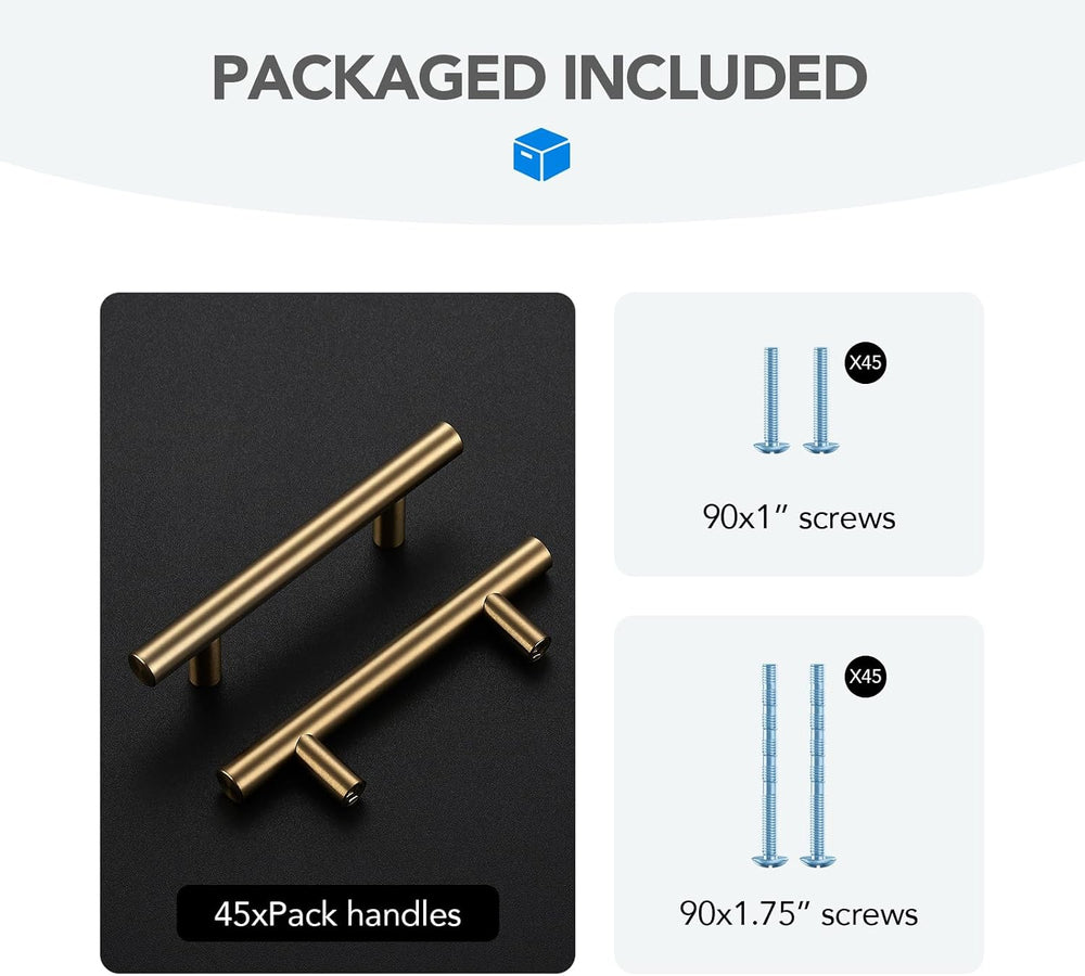 HOME EDIT Champagne Bronze Cabinet Handles, Drawer Pulls, 3 Inch, 45 Pack