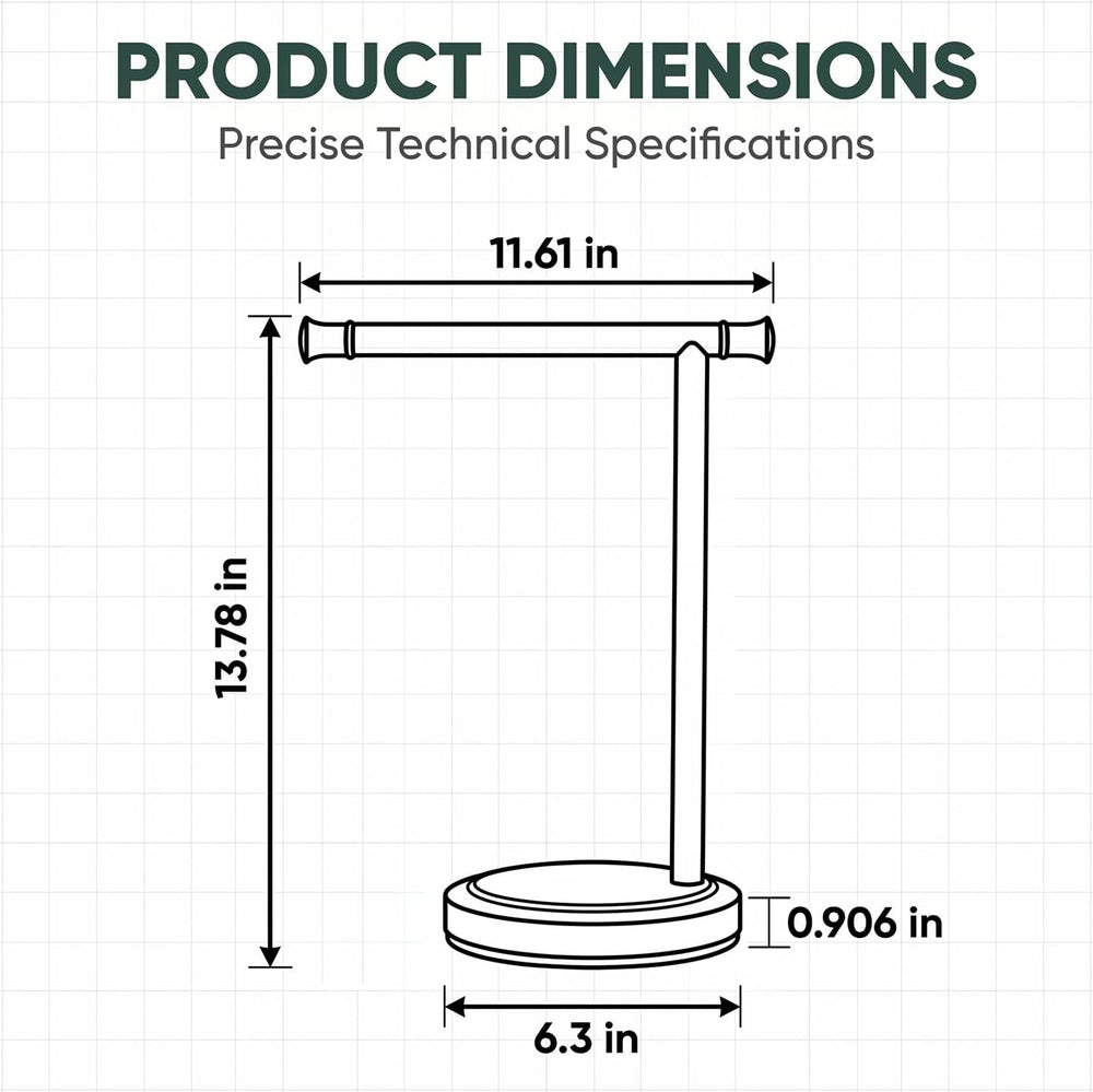 Hoimpro Hand Towel Holder Stand Towel Bar Rack Countertop Brushed Nickel