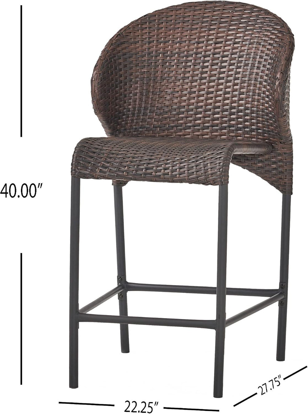 Christopher Knight Home Oyster Bay Wicker Counterstools, 4-Pcs Set, Multibrown