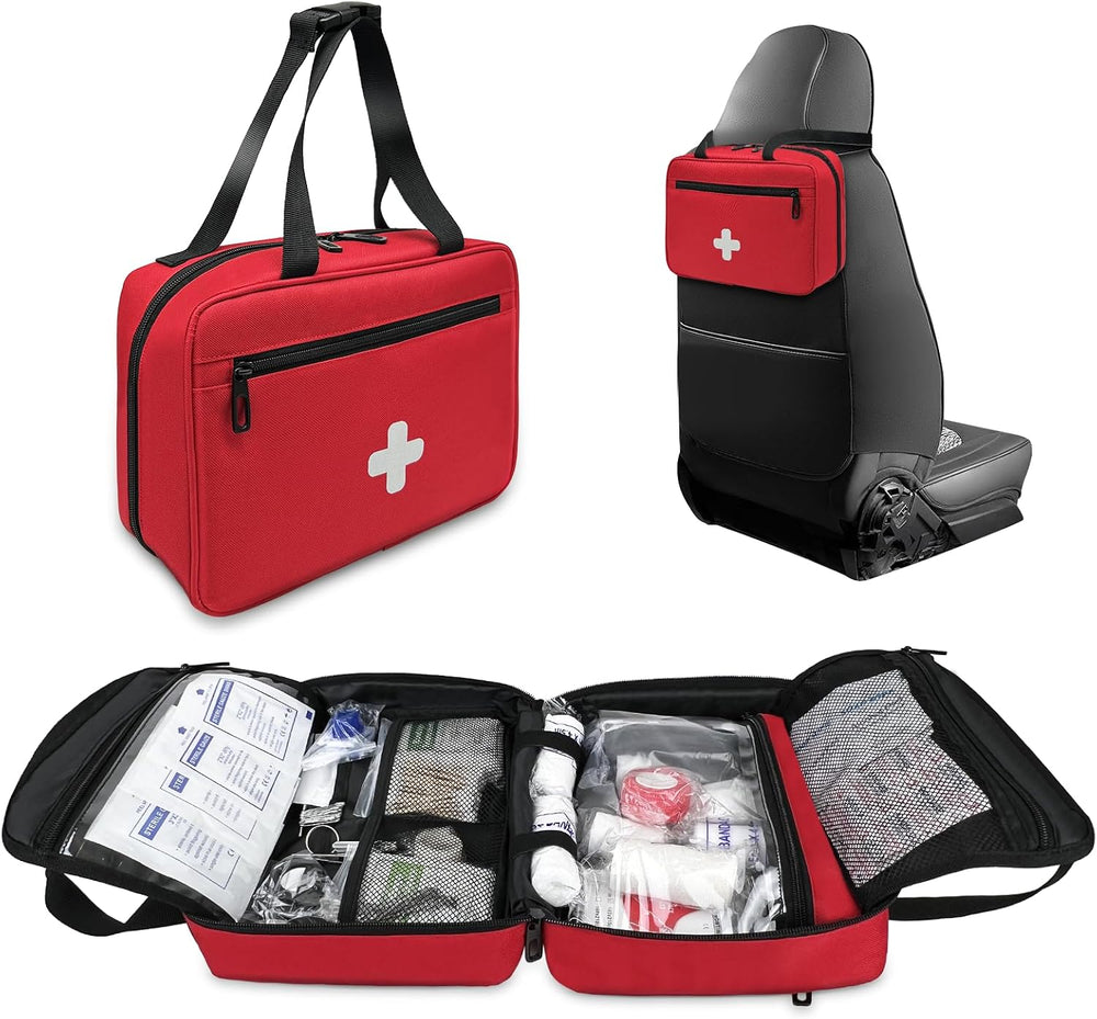 First Aid Bag Empty, Compact and Portable Medical Supplies Organizer with Mul...