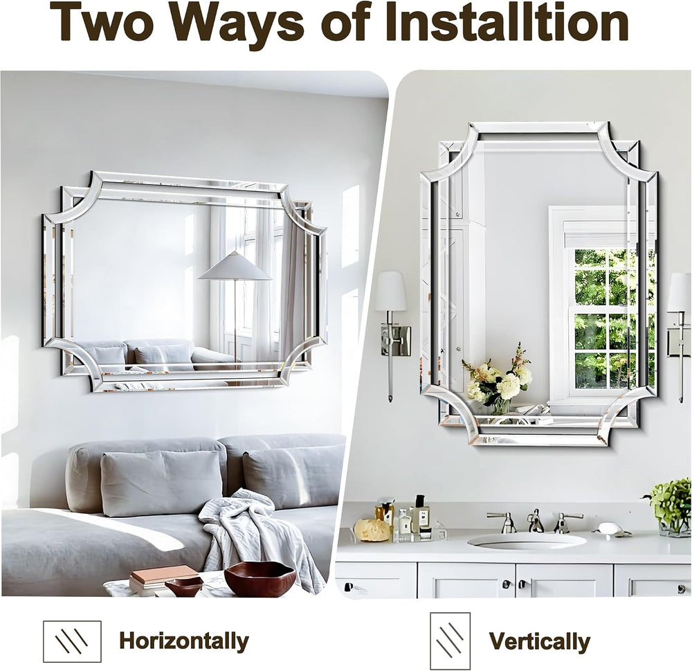 Chende 36"x47" Large Mirror for Wall, Elegant Rectangular Decorativ...