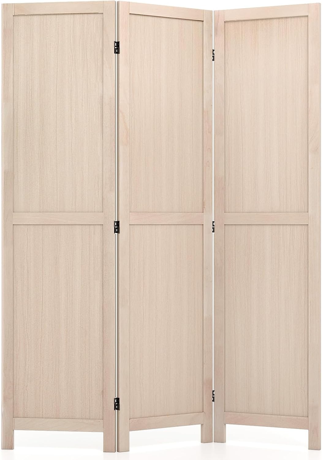 GIANTEX 3 Panel Folding Wooden Room Divider 67" Tall, No Assembly