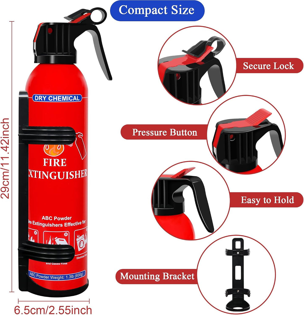 2 Pack ABC Dry Chemical Fire Extinguishers with Mount