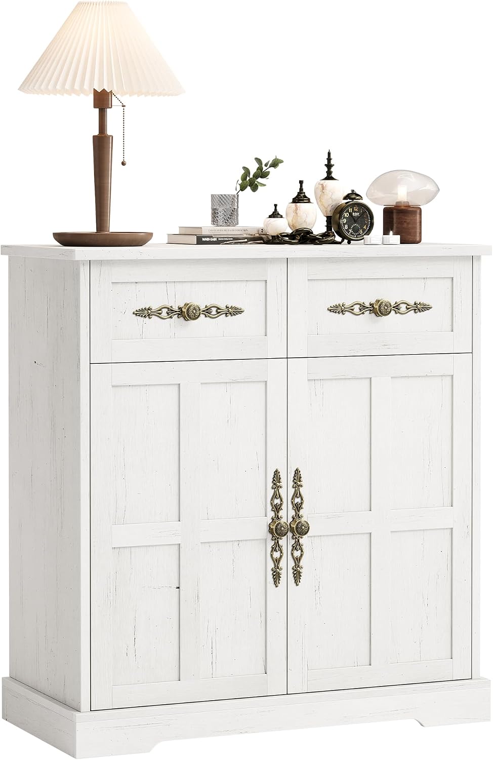 Garvee 33.5" W Farmhouse Buffet Cabinet with Storage, Kitchen Cabinet,White