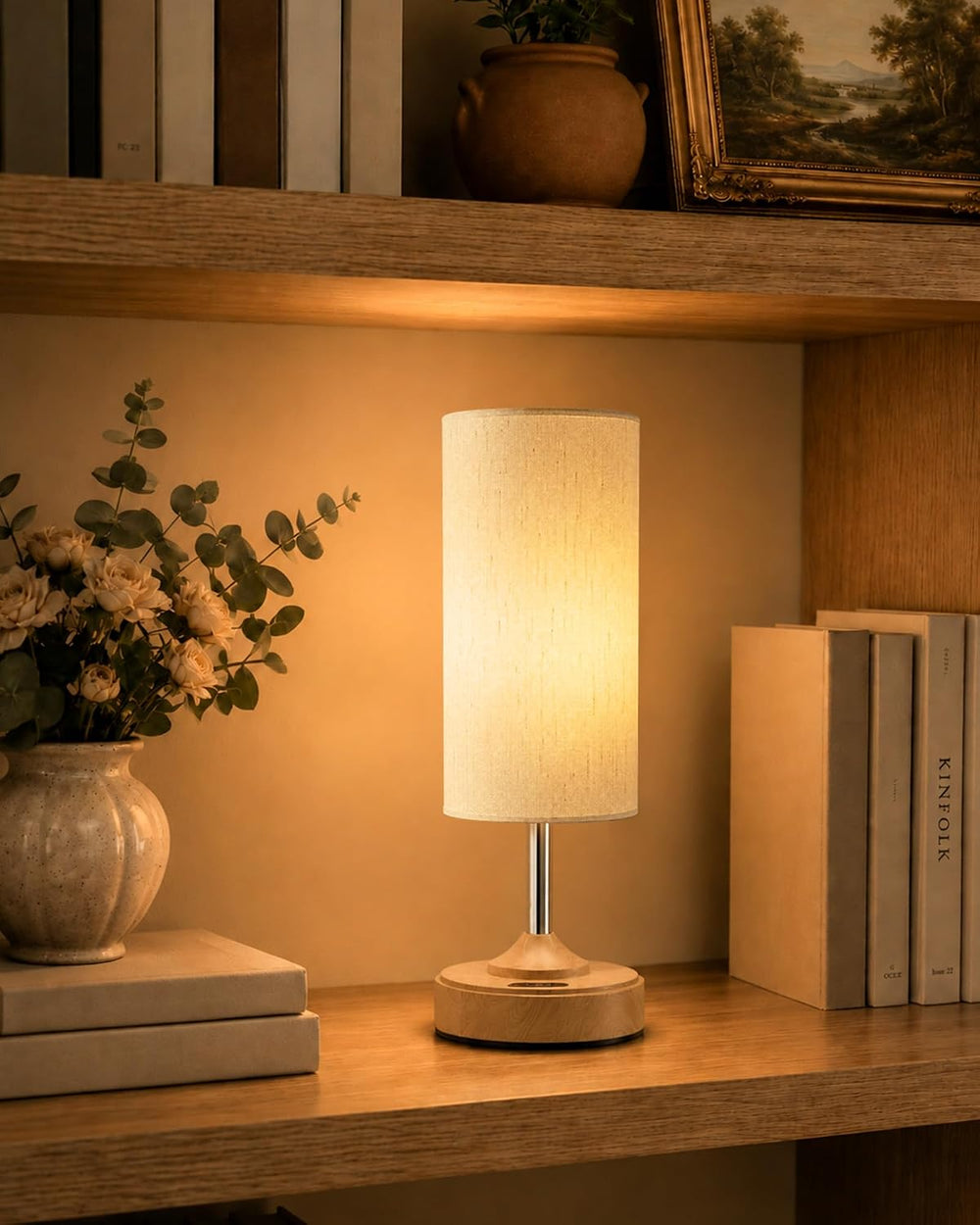 EZVALO Dimmable Cordless Table Lamp, Small Ambient Light with Timer
