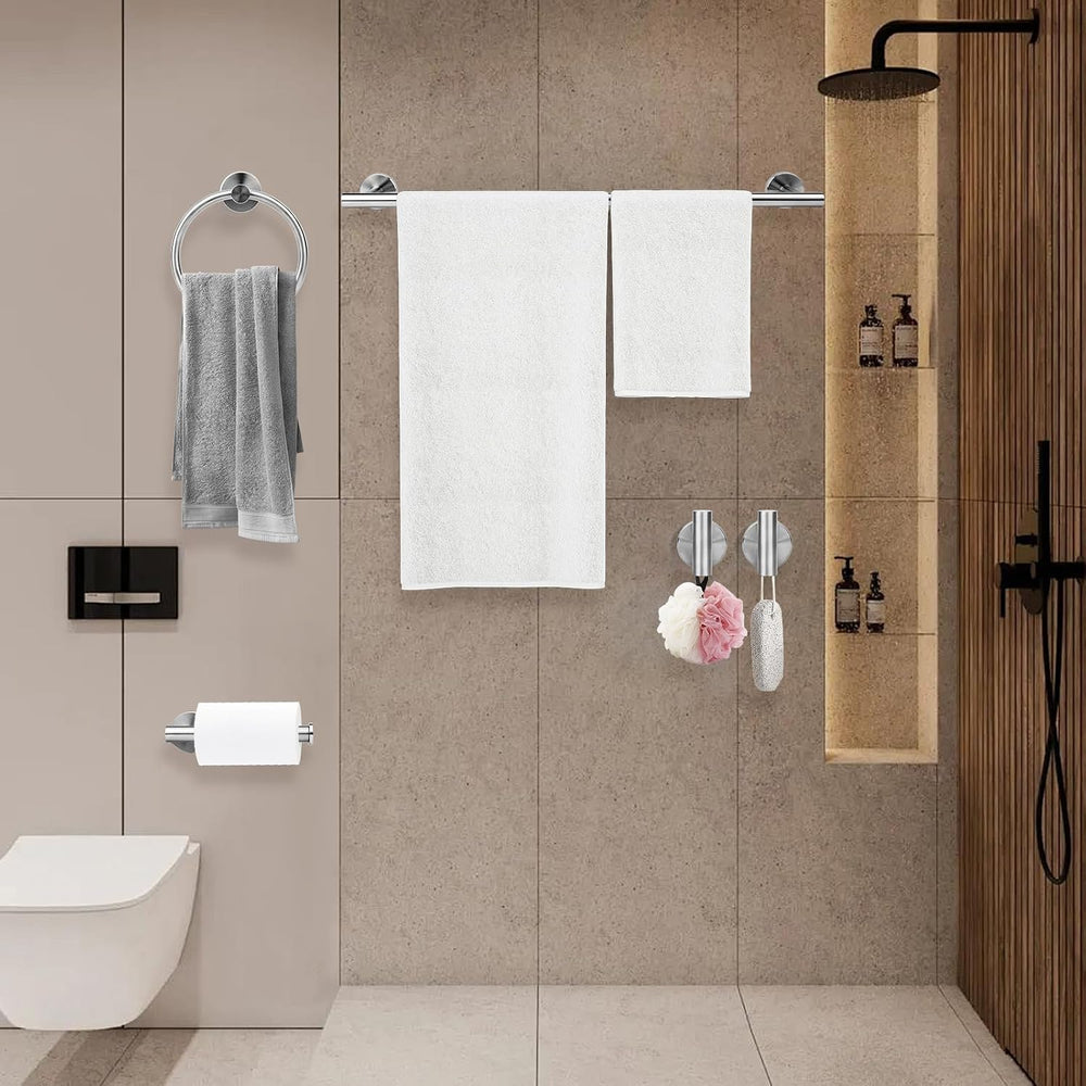 5pcs Brushed Ncikel Bathroom Accessories Set, 24 inch Towel Bar