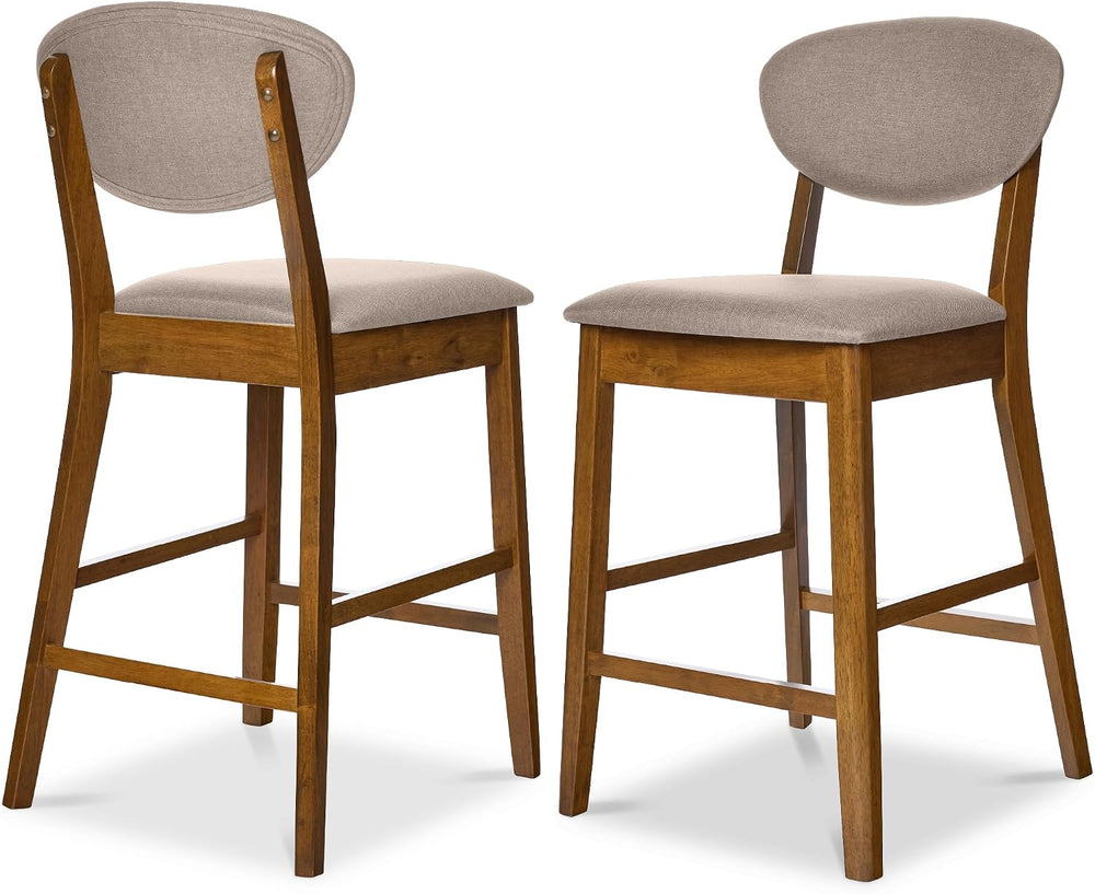 Best Choice Products Set of 2 Counter-Height Bar Stools, Mid-Century Modern, ...