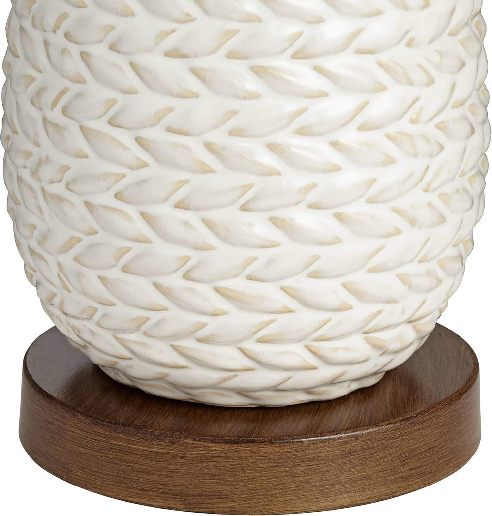 Kingston 32 3/4" Large Table Lamp Pull Chain White Ceramic Grooved