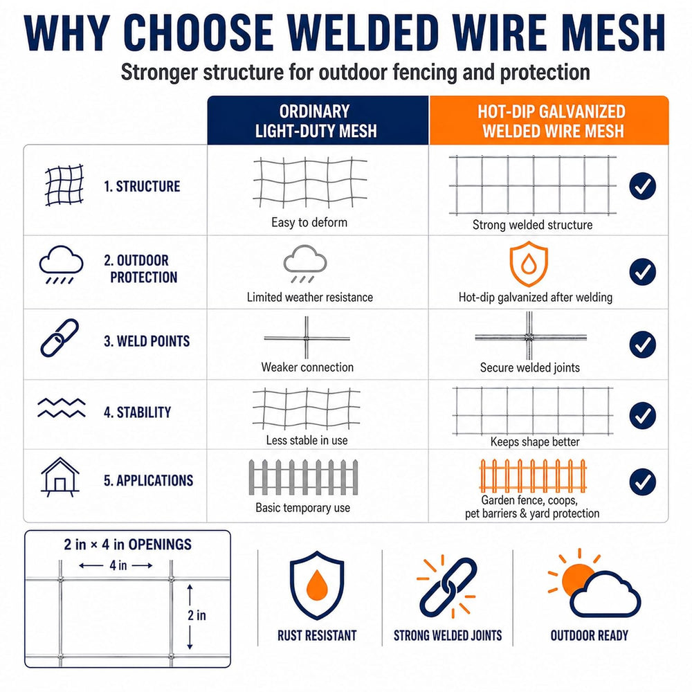 Welded Wire Mesh Fence 4ft x 50ft 2"x4" 15 Gauge Galvanized Wire Fe...
