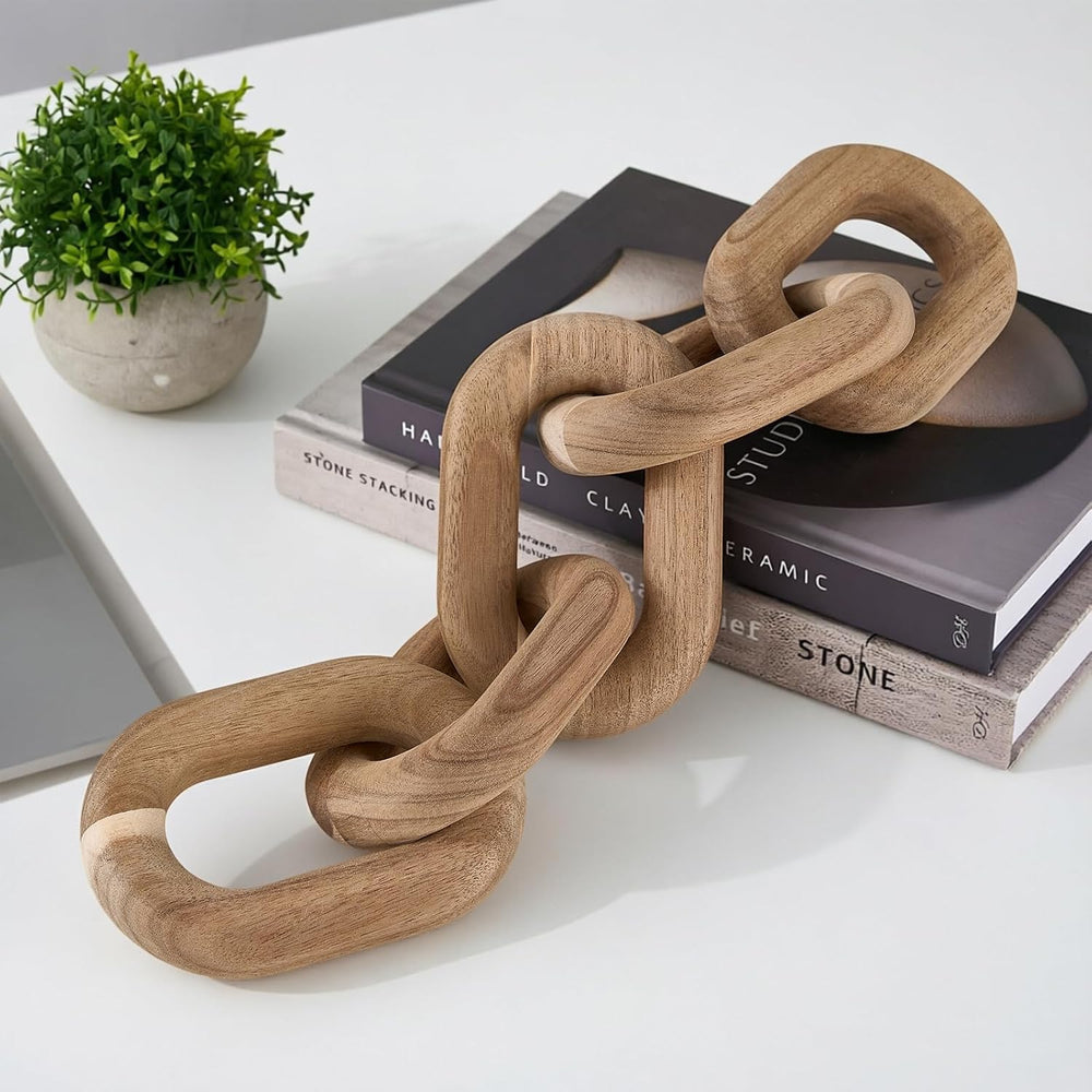 Decorative Wood Chain Link - 21'' Acacia Wood Chain Link Decor to Enh...