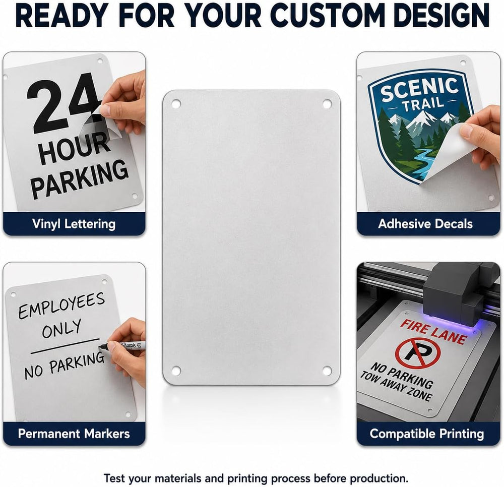 Blank Metal Sign, 7 x 10 Inch Aluminum Sign, Rust-Free Blank White Metal Sign...