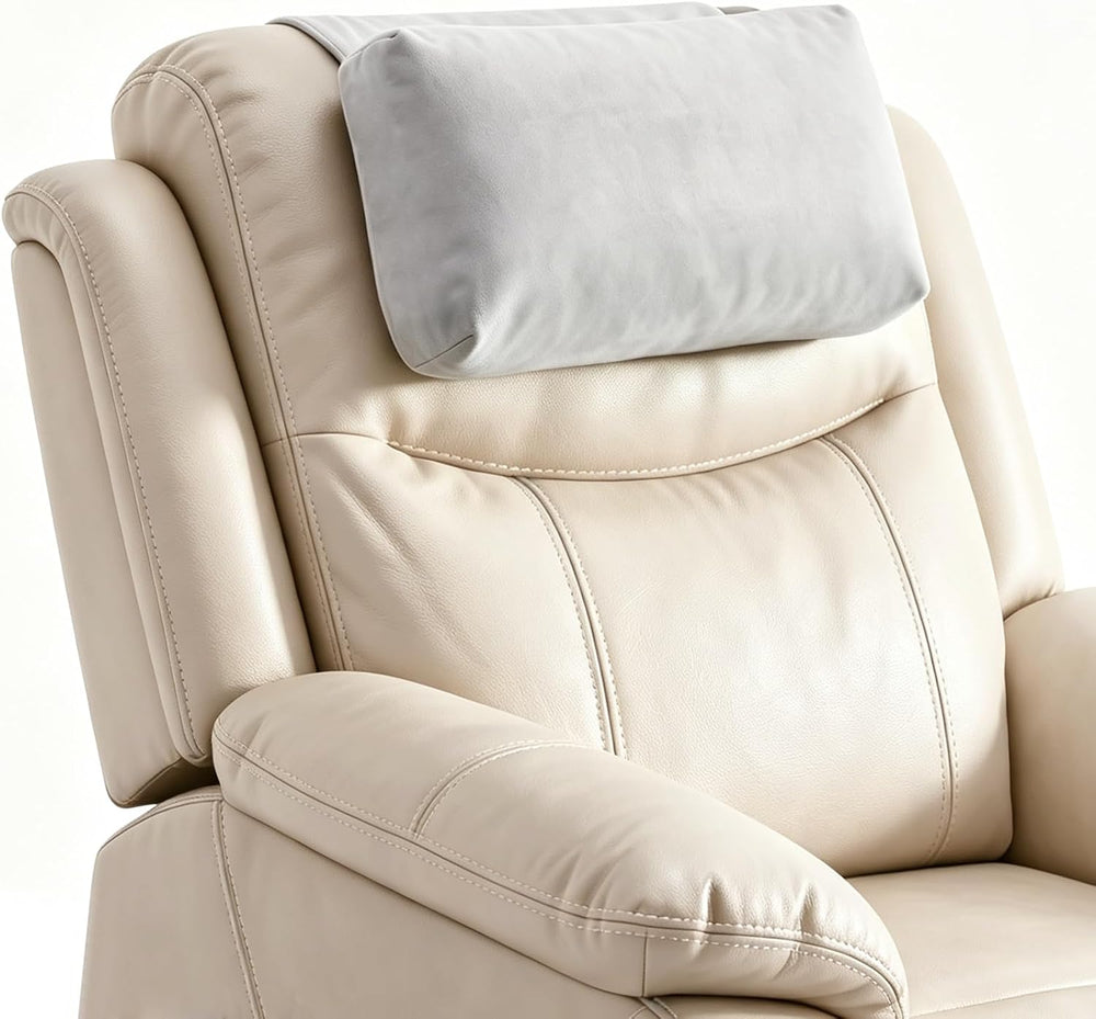 Headrest Pillow Adjustable Non-Slip Velvet for Recliner/Armchair, Grey