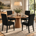 HOMYZOO Dining Chairs Set of 4, Upholstered Dining Room Chairs, Black