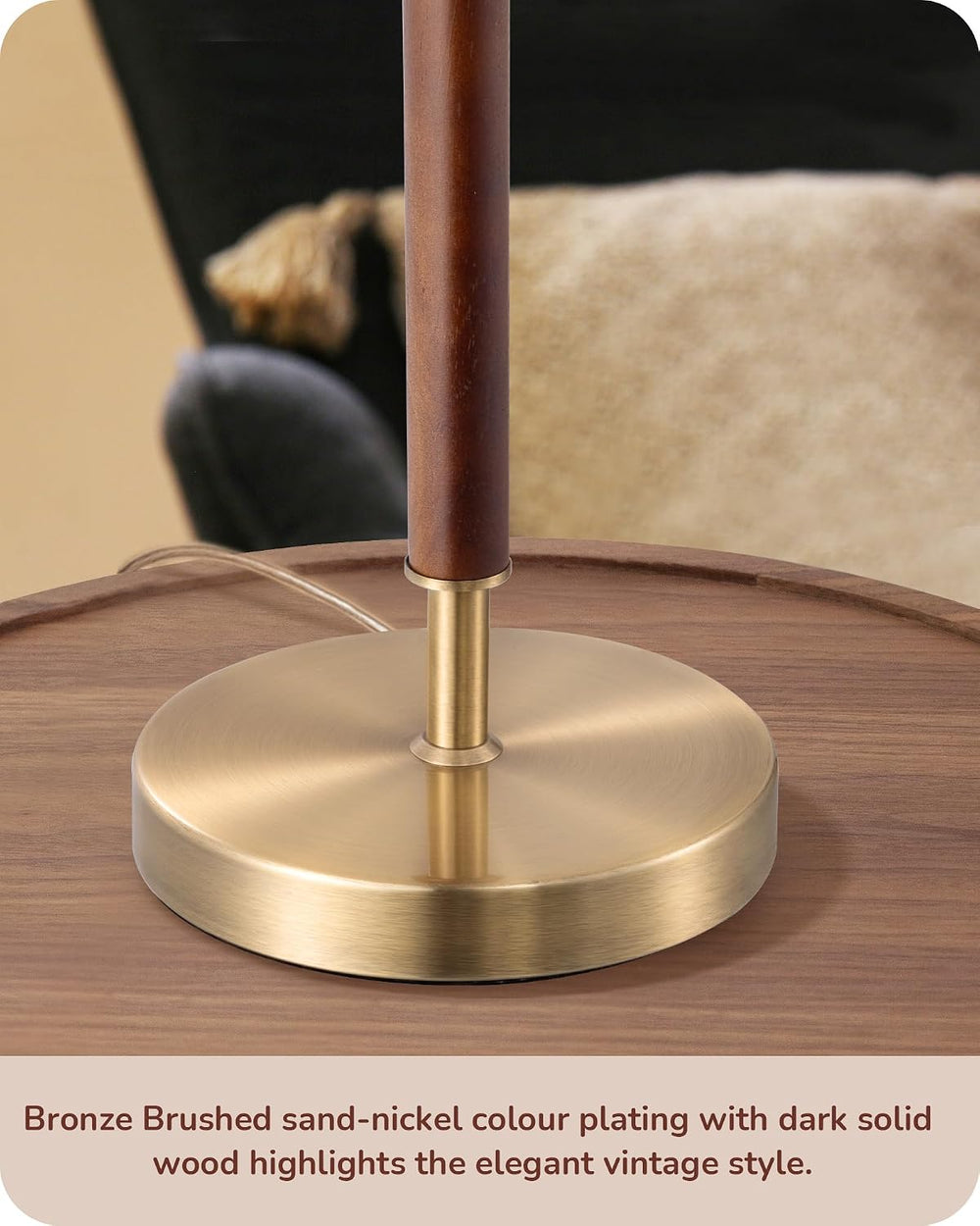 EDISHINE 2Pack Modern Mid Century Table Lamp, Pull Chain Switch, Metal Base