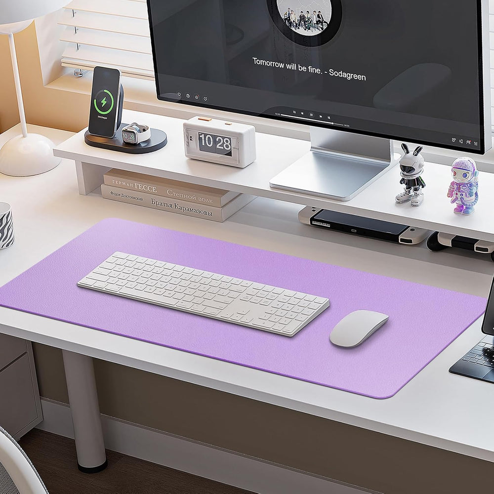 Boutilon Leather Desk Pad Protector,Non-Slip Mouse Pad,Laptop Desk Pad,Office...
