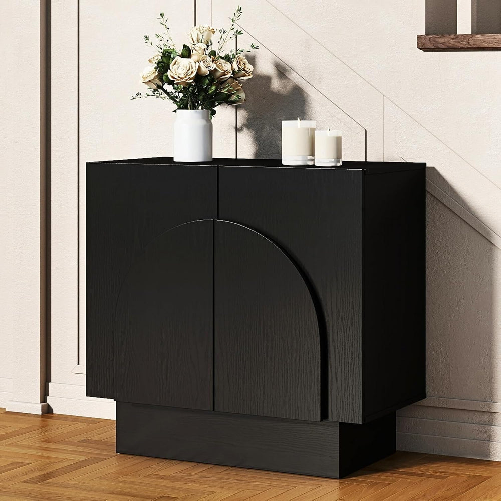 HEAH-YO Black Sideboard Buffet Cabinet with Storage, 31" Entryway Accent...