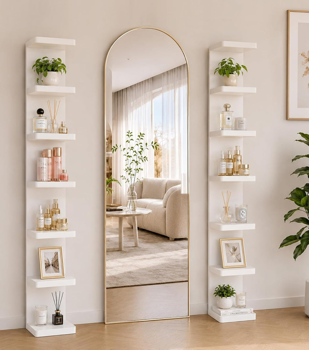 LitaEther Versatile 7 Tier Wall Shelf Unit,White Lack Wall Shelf,Display Floa...