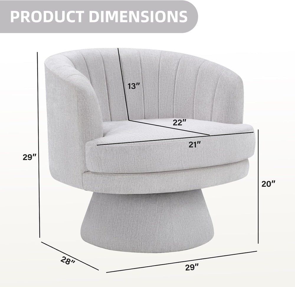 CANMOV Swivel Accent Chair with Armrest Set of 2, Modern 360 Degree Swivel Ba...