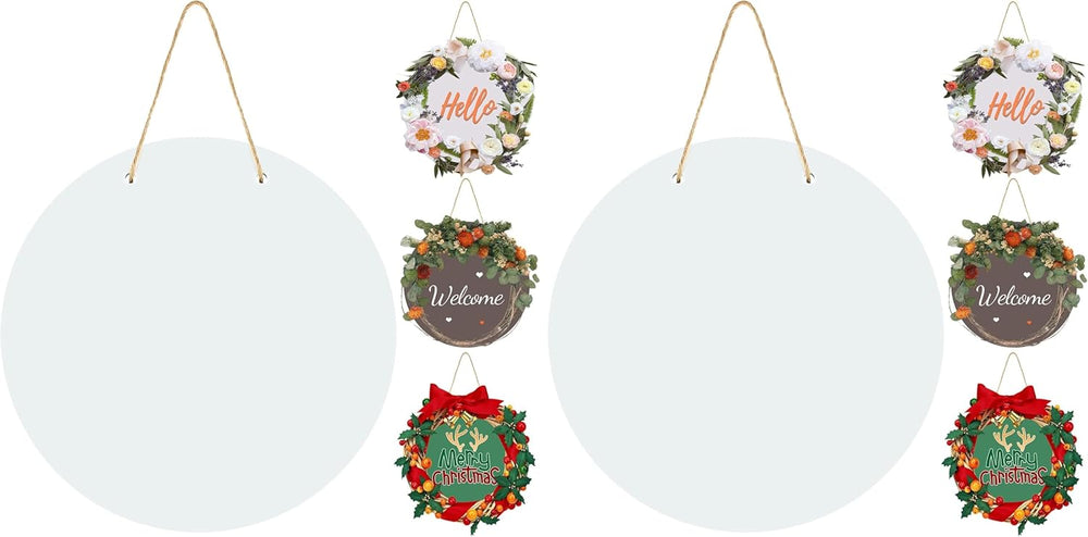 Jetec Sublimation 12 Inch DIY Door Decor Sublimation Blank Wooden Hanger Welc...