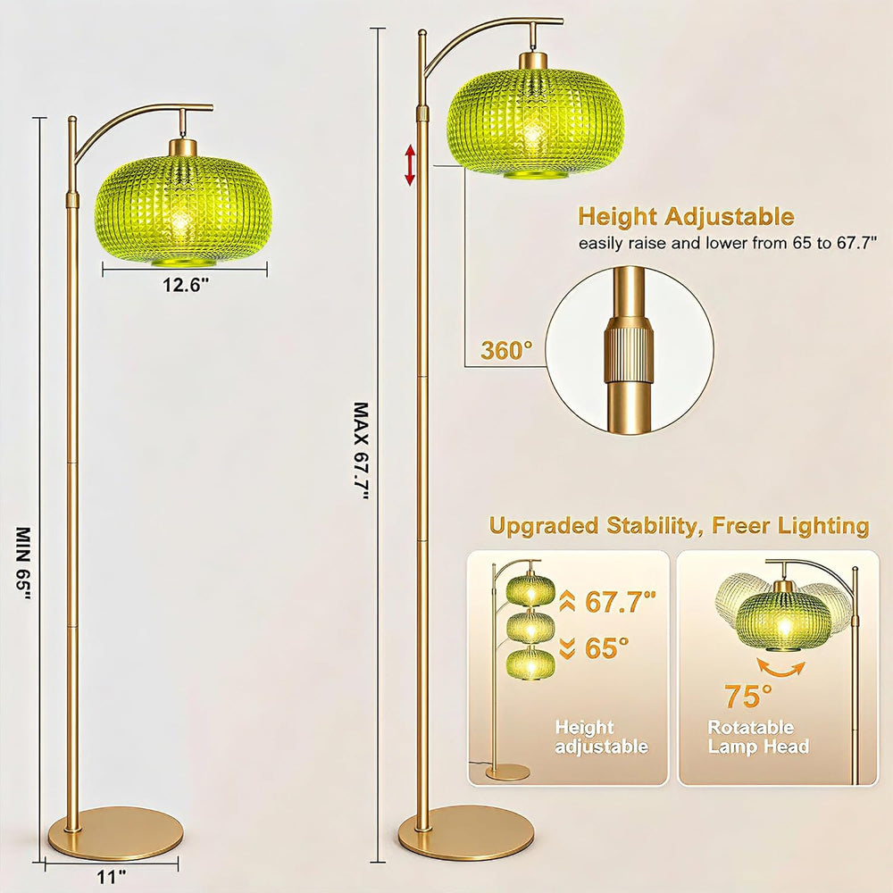Modern Floor Lamp for Living Room, Mid Century Standing Lamp Green Shade