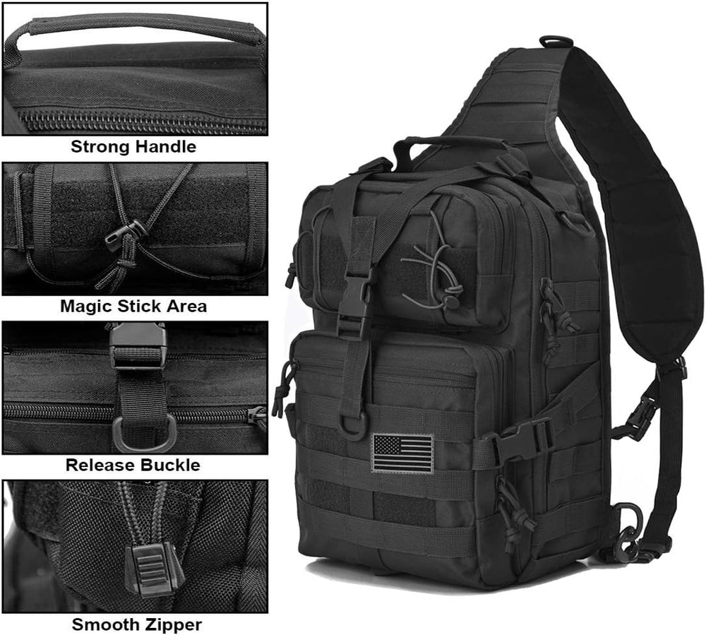 Tactical Sling Bag, Sport Bag Military Rover Shoulder Backpack EDC Assault Ra...