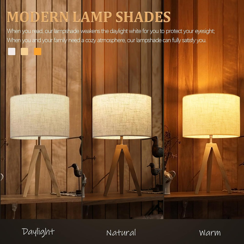 Beige Lamp Shades Set of 4 for Table Lamps, Drum Lampshades for Floor Lamps, ...