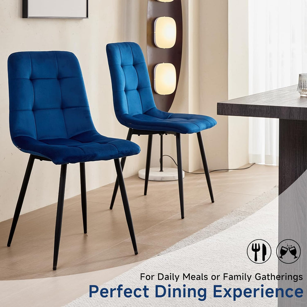 Blue Velvet Dining Chairs Set of 4 Kitchen & Dining Room Chairs
