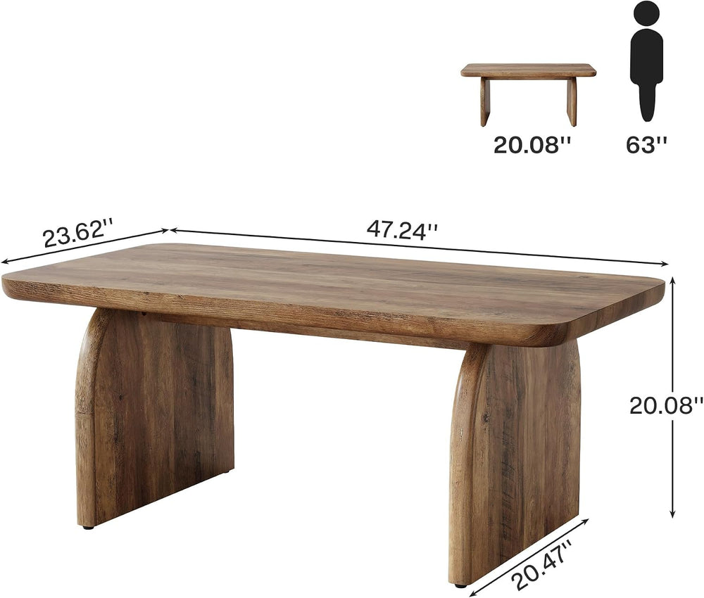 Tribesigns Rectangle Coffee Table, 47-Inch Wood Rectangular Living Room Table...