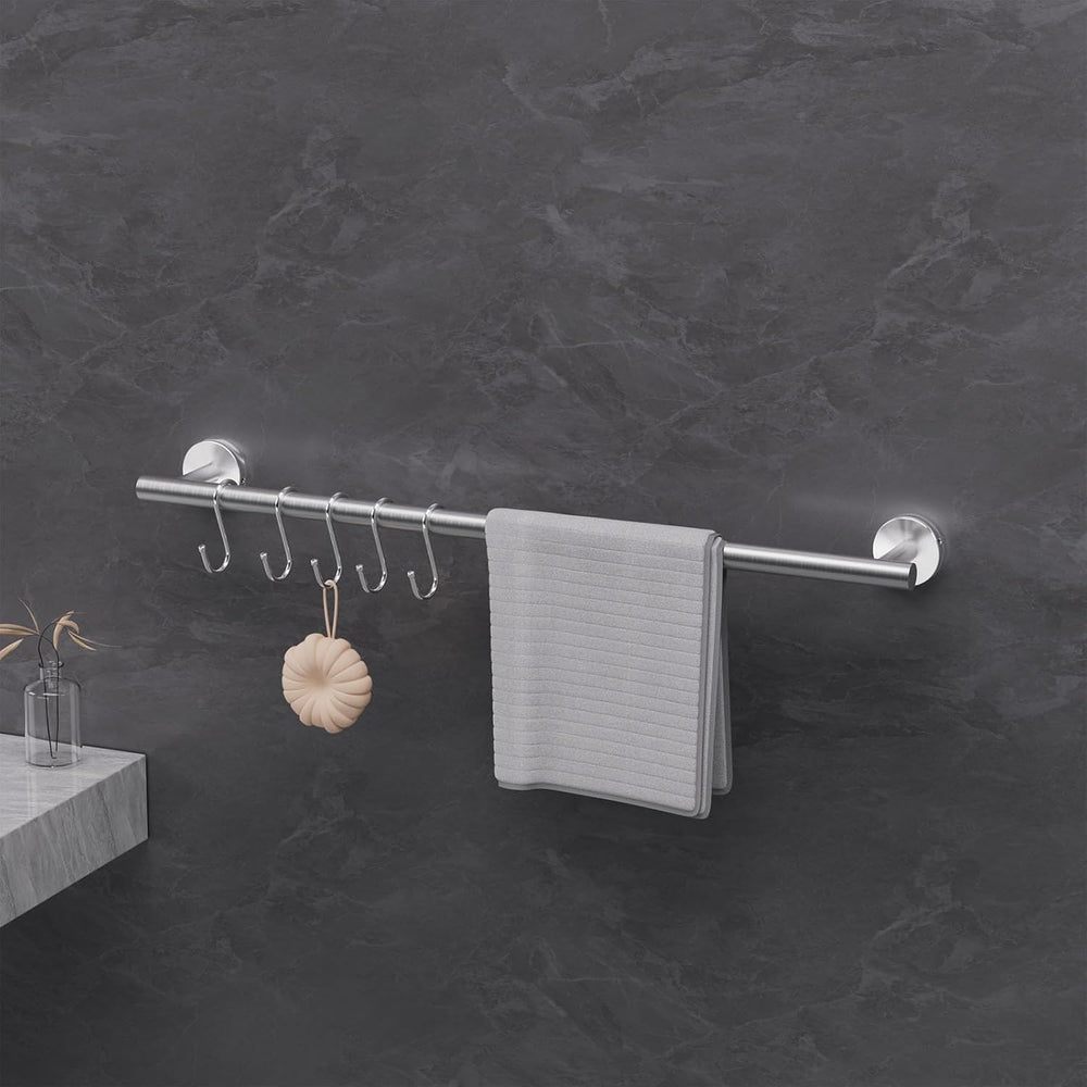 2 Pieces Brushed Nickel Towel Racks for Bathroom, with 10 PCS Hooks, 24'&...