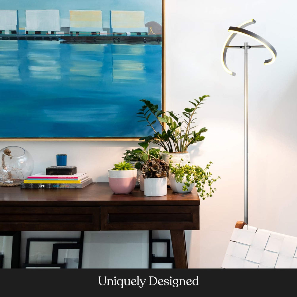 Brightech Halo Split Floor Lamp, Modern Bright LED Torchiere Floor Lamp for O...