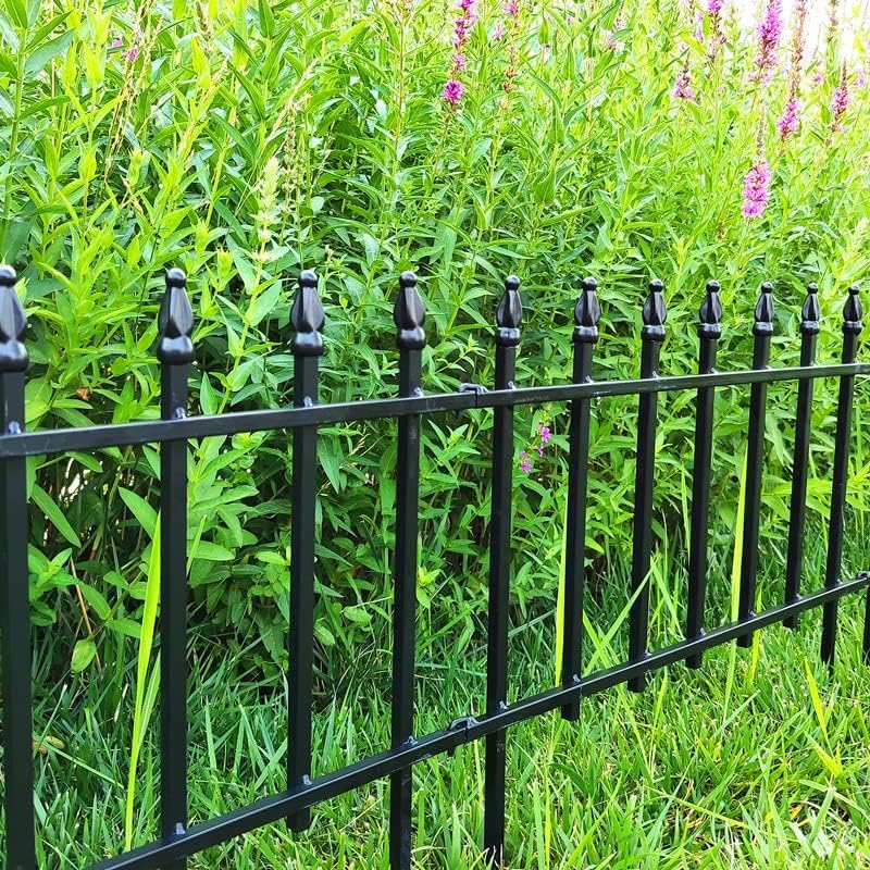 Thealyn 18" H x 22" W Decorative Metal Garden Border Fence, 10 Pane...