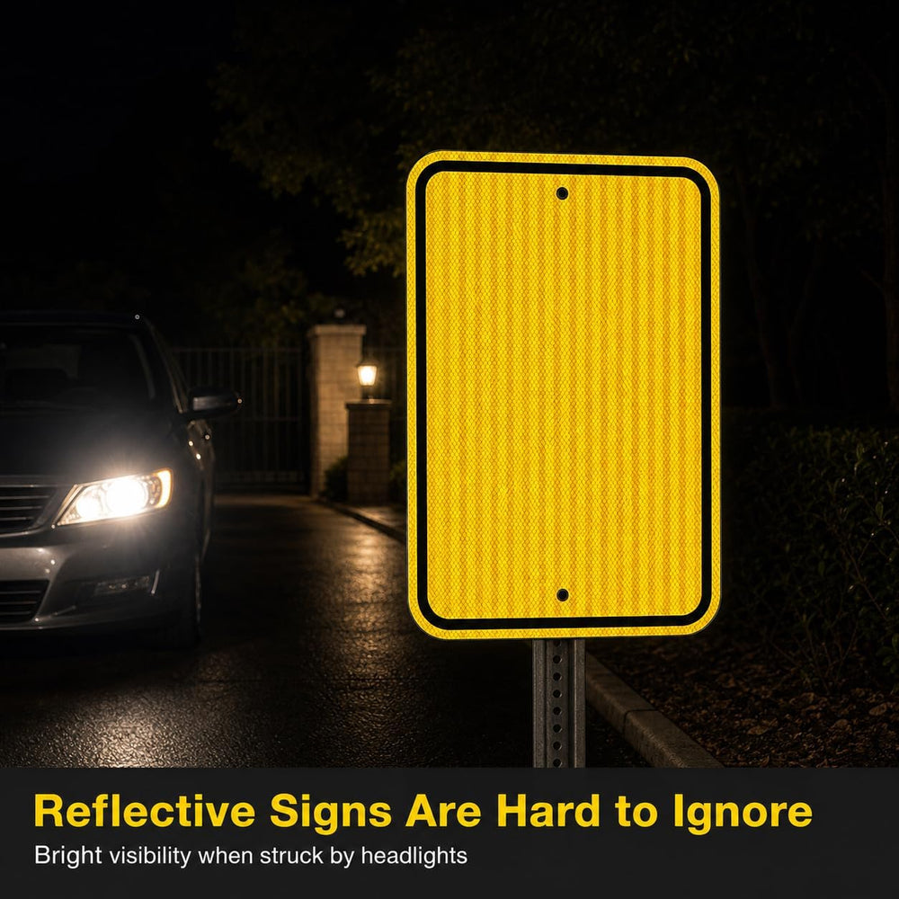 Blank Yellow Aluminum Sign, 18"x12", Engineer Grade Reflective 3-Pack