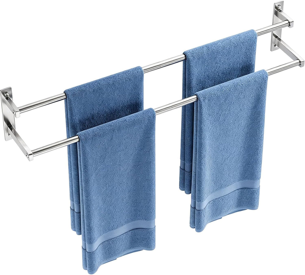 Double Towel Bar, 32Inch Towel Rack for Bathroom, Brushed Nickel
