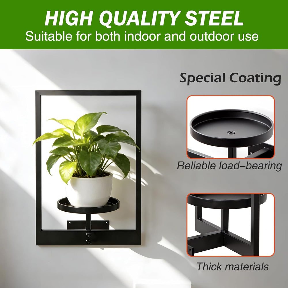Picture Frame Wall Planters Set of 3, Modern Metal Hanging Shelves for Plants...