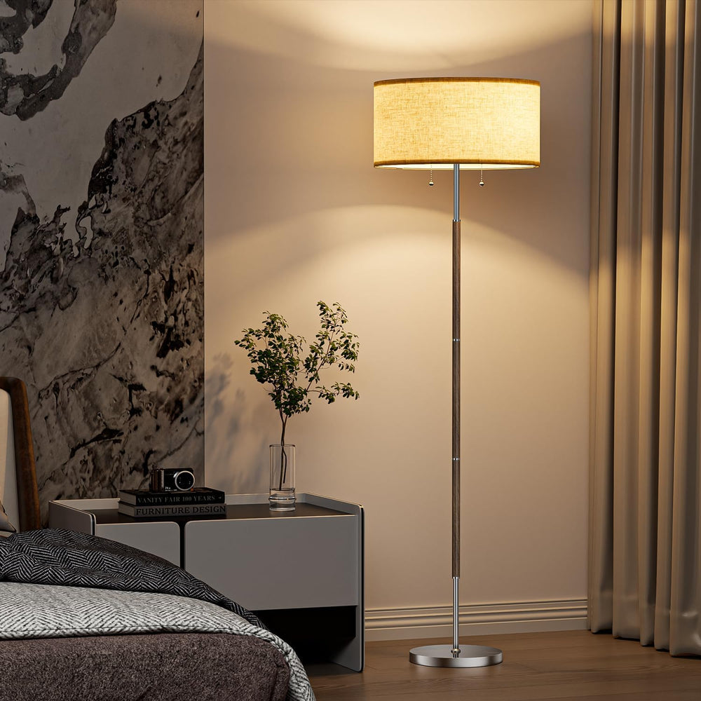 2-Light 3 Color Temperature Mid Century Floor Lamp for Living Room