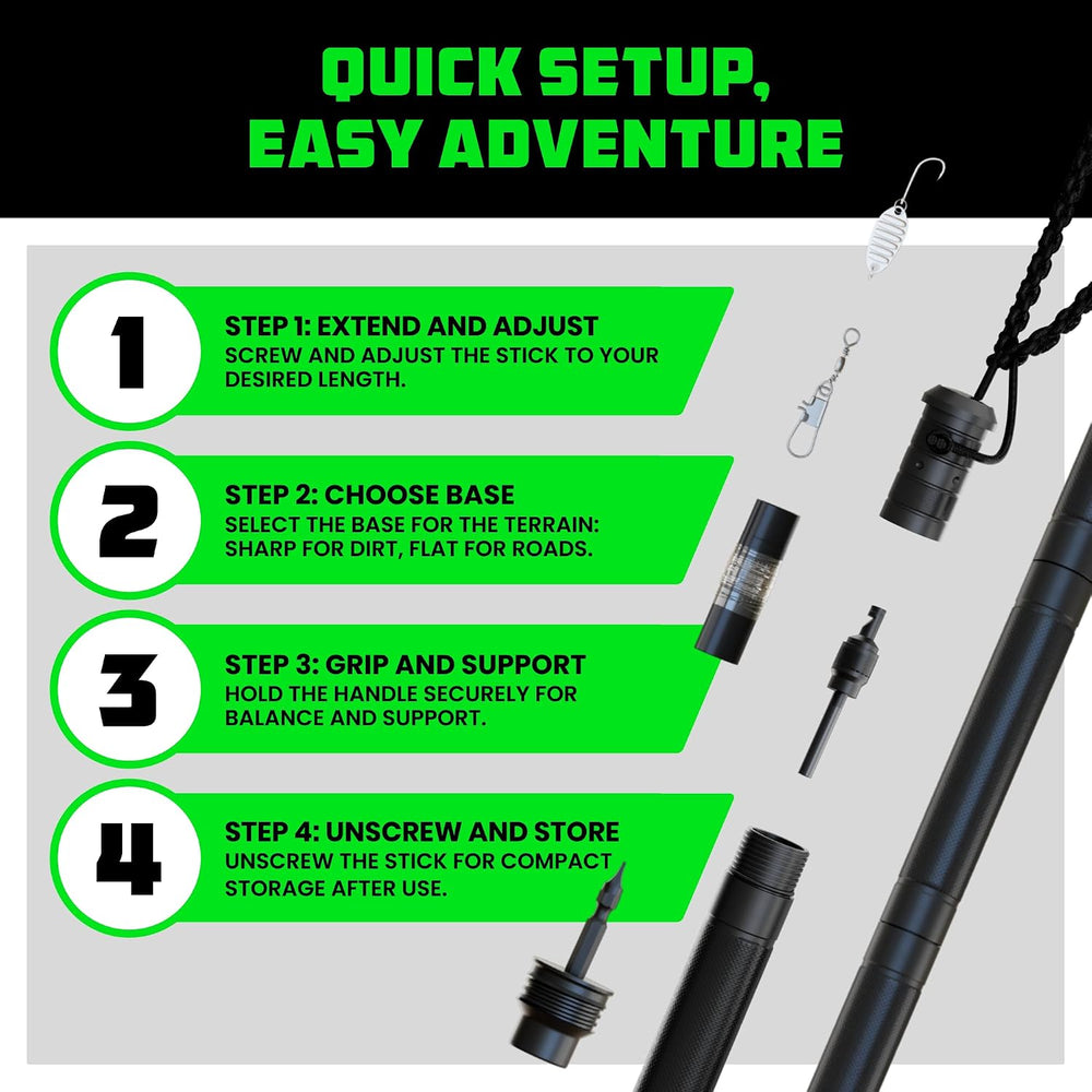 Rhino USA Survival Hiking Stick Multi-Tool - Walking Staff for Camping