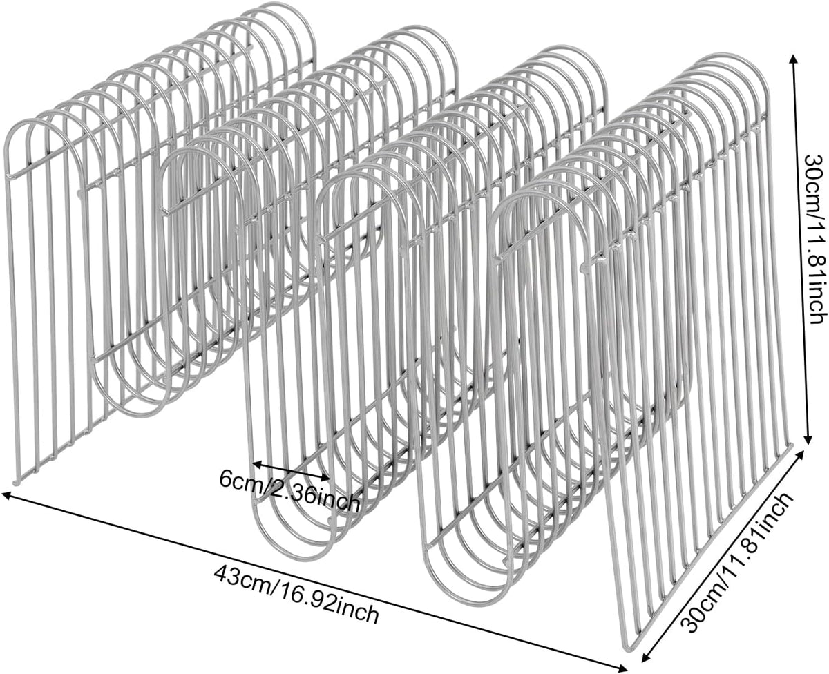 Modern Side Table M-Shaped Side Table Iron Linear End Table for Books, Magazines, Newspapers, 55.12 lbs Load, 16.92 * 11.81 * 11.81in, Silver