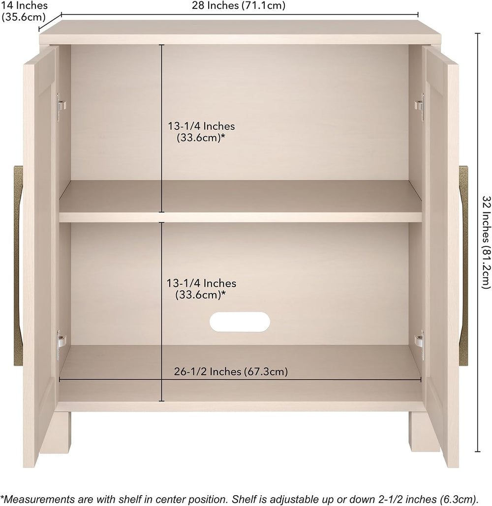 Henn&Hart 28" Accent Cabinet, Sideboard Buffet, Beech White