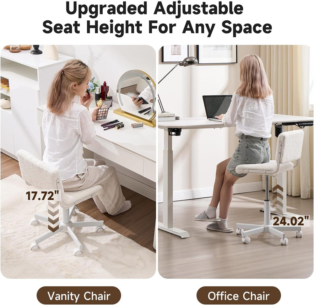 Office Chair Vanity Chair with Wheels | Comfy Desk Chair with Back