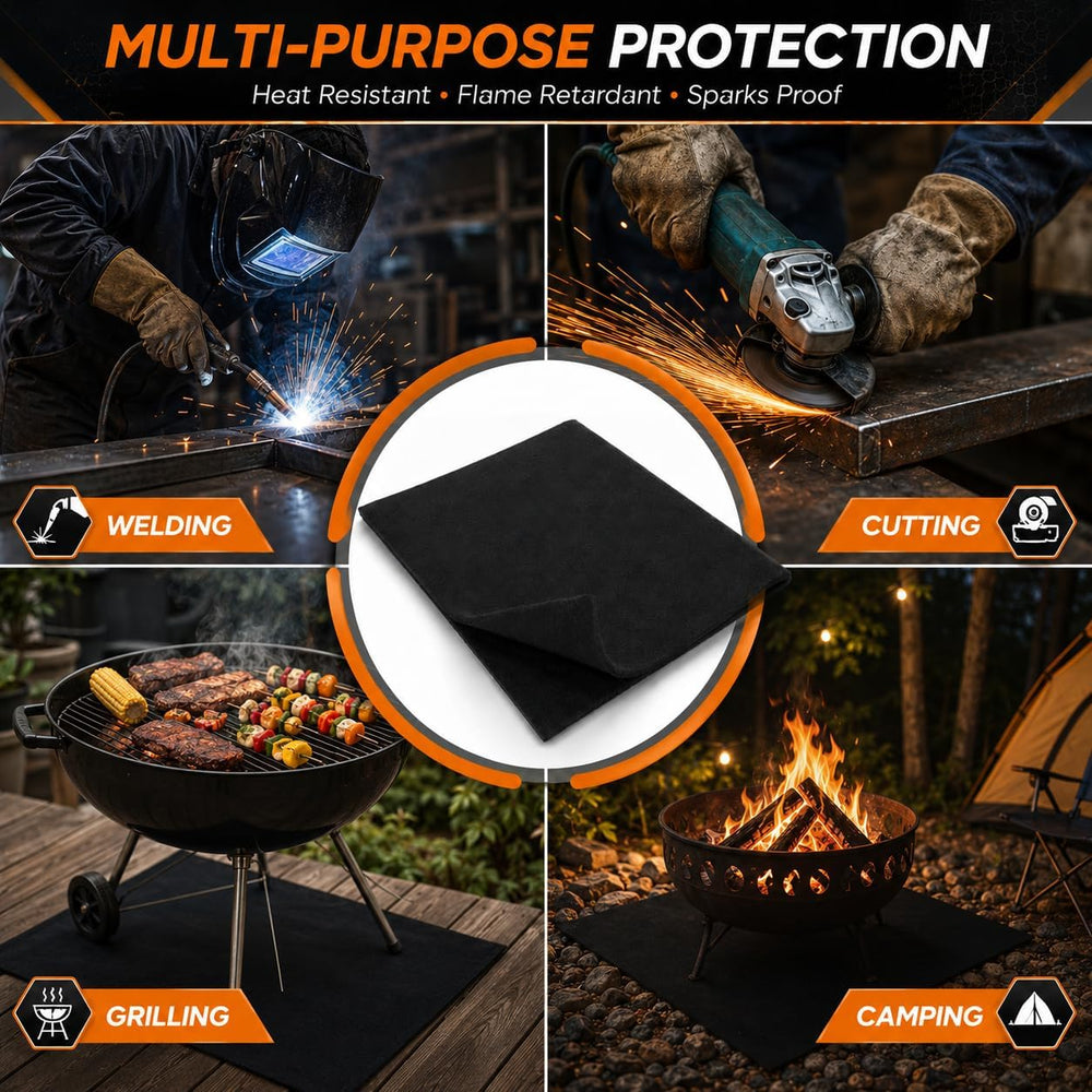 PAWBOSE Carbon Fiber Welding Blanket 20"x36", 5mm Thick Heat Resist...