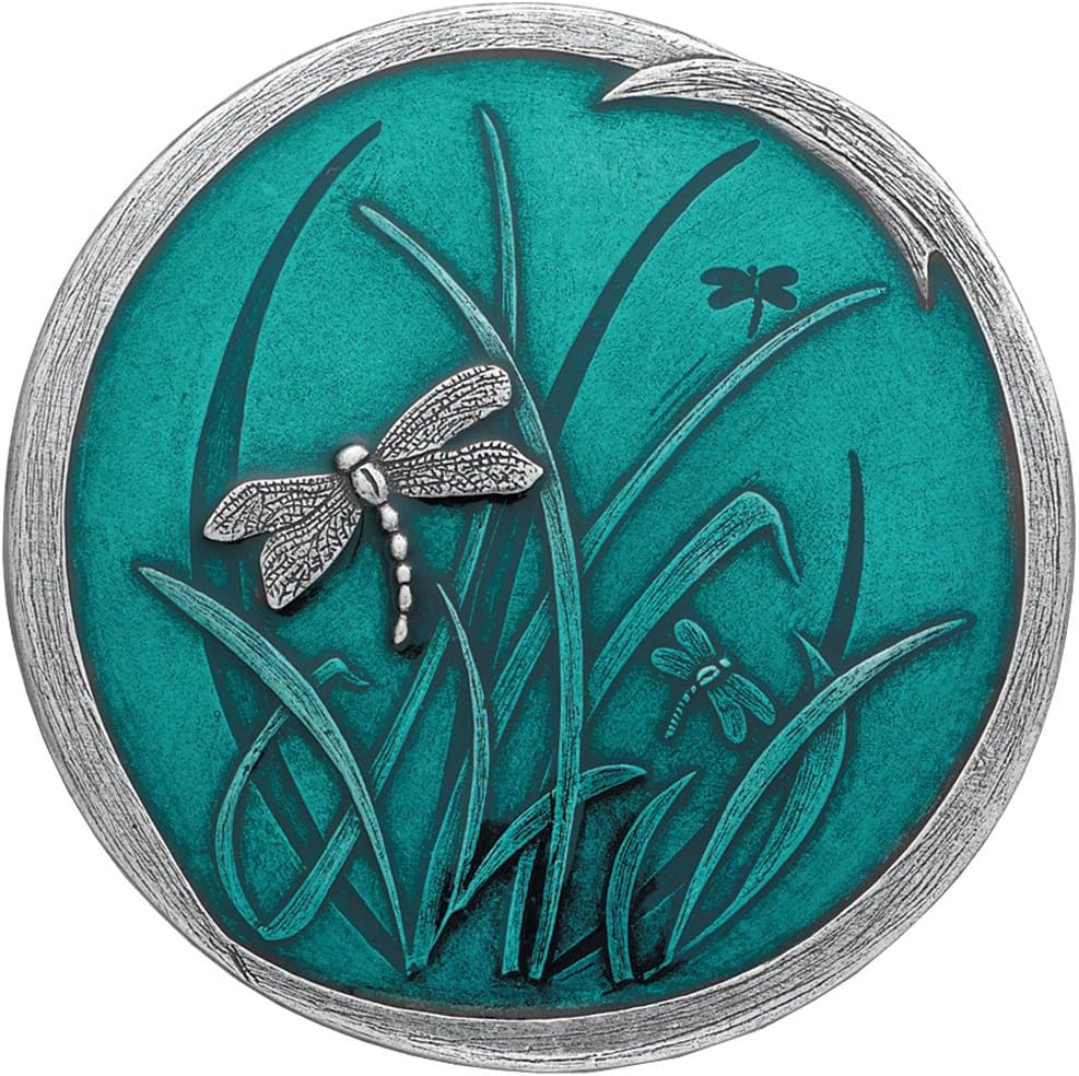 DANFORTH Teal Blue Dragonfly Pocket Mirror | Pewter Handcrafted in USA