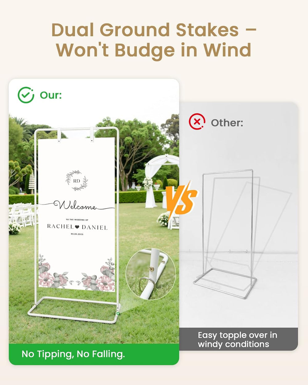 Wedding Welcome Sign Stand, White Sign Holder, Includes Design Bundle