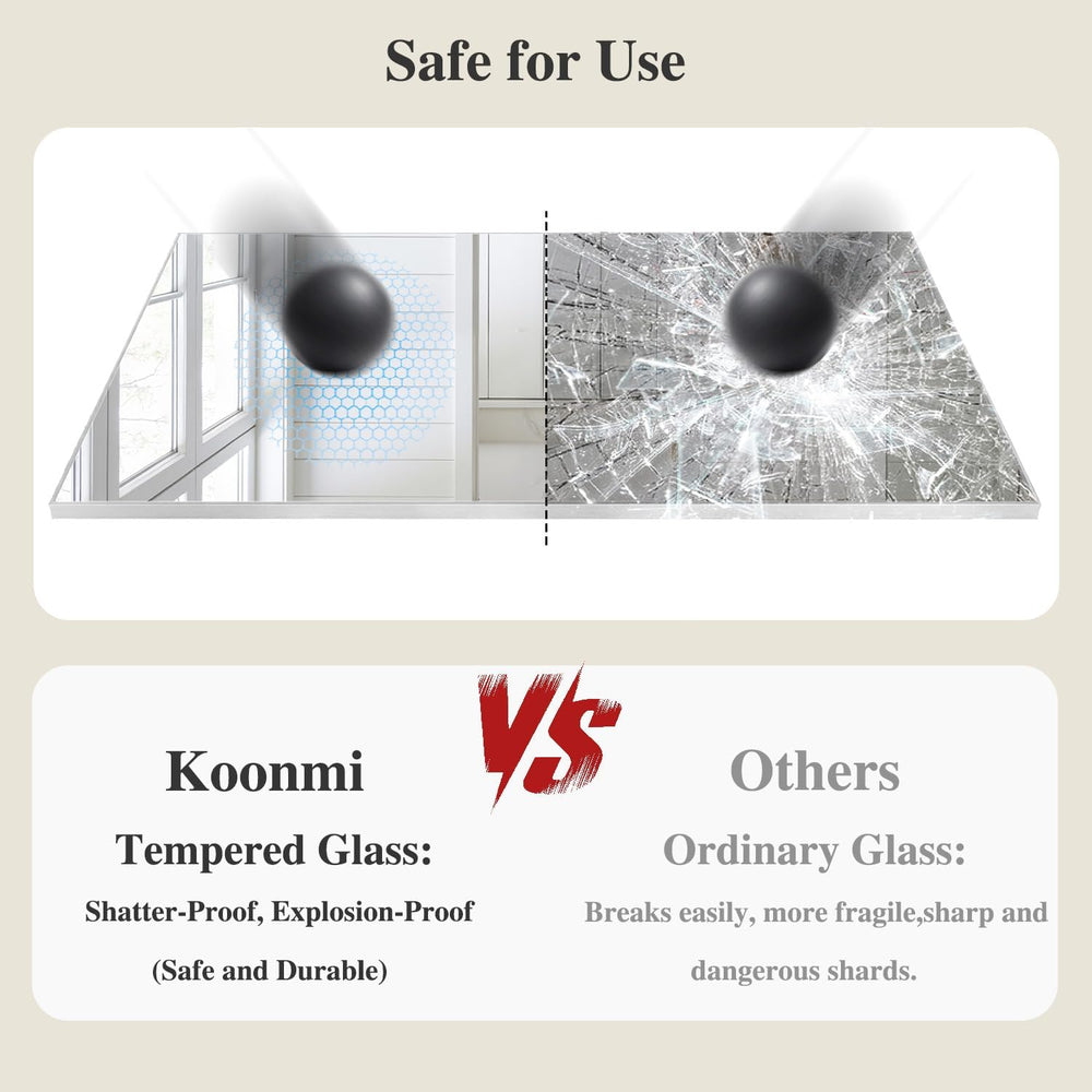 Koonmi Silver Rectangle Wall Mirror, 26x38 Inch Bathroom Mirror, Aluminum Fra...