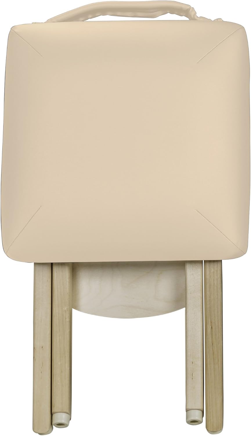 EarthLite Wooden Folding Stool, 19in, Marie's Beige
